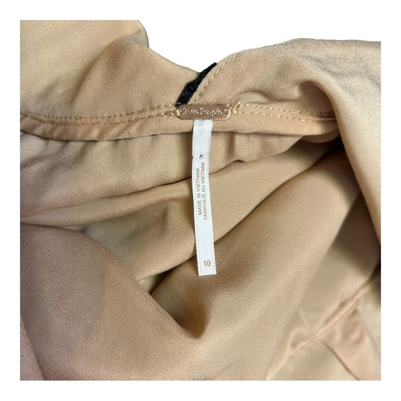 Free People Night Shimmers Sheer Slip Mini Dress Black Lace Sequined 10 - Picture 7 of 9